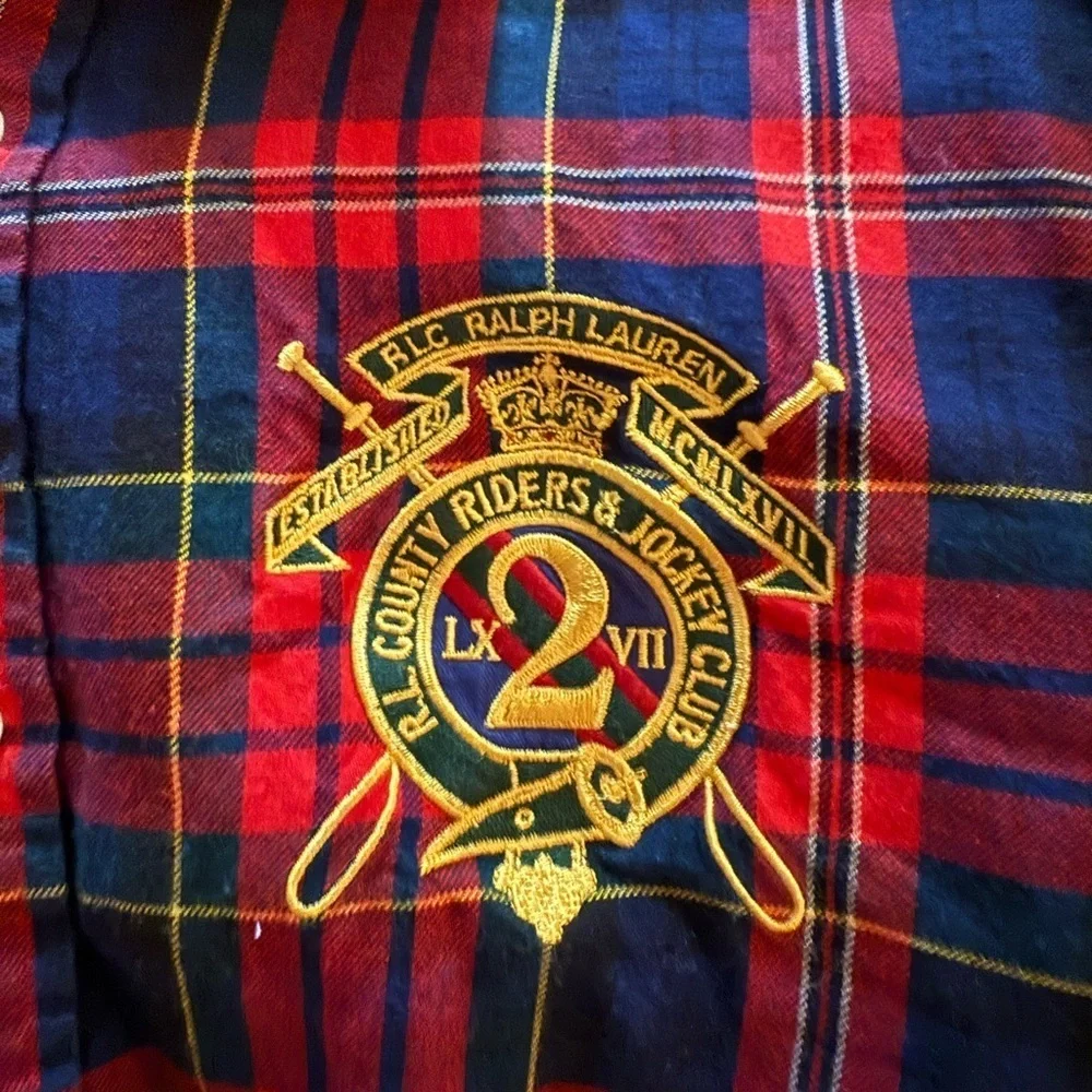 Ralph Lauren Wool Blend Tartan Plaid Button Down Shirt